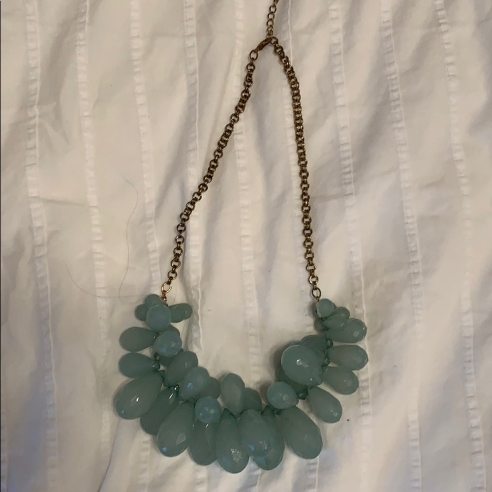 Teal beaded necklace